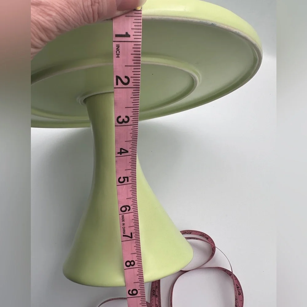 Rae Dunn CARROT CAKE Pale Green Ceramic Pedestal Cake Stand